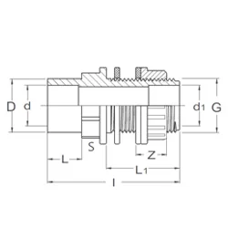 PVC druk tankdoorvoer 40x50x1"3/4 F/M/M (60st/doos)