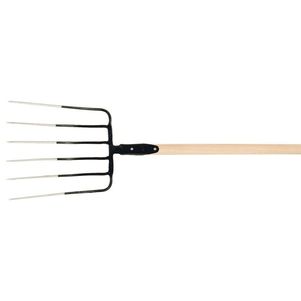 Fourche à maïs à 6 dents avec manche de 135 cm