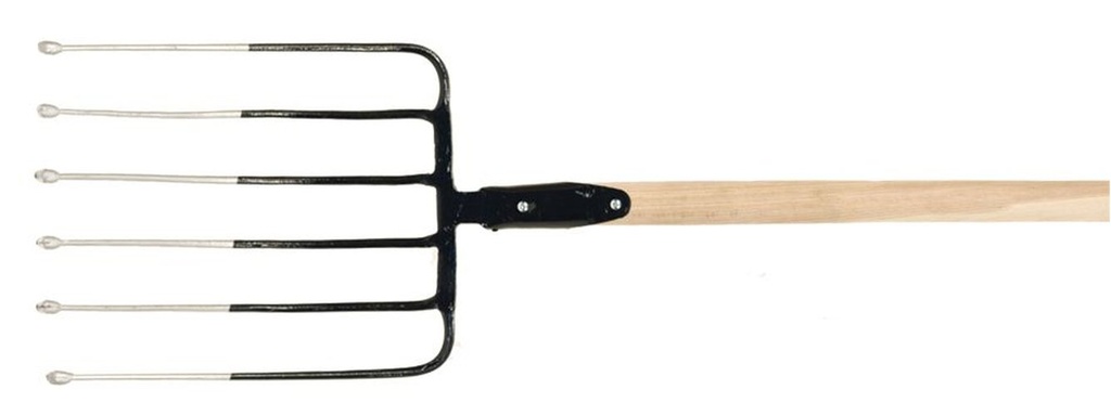 Bietenvork 6 tanden met D-steel  