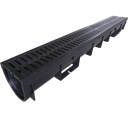 Caniveau PP noir + grille pp classe B125 trafic véhicules H=110 l=1m