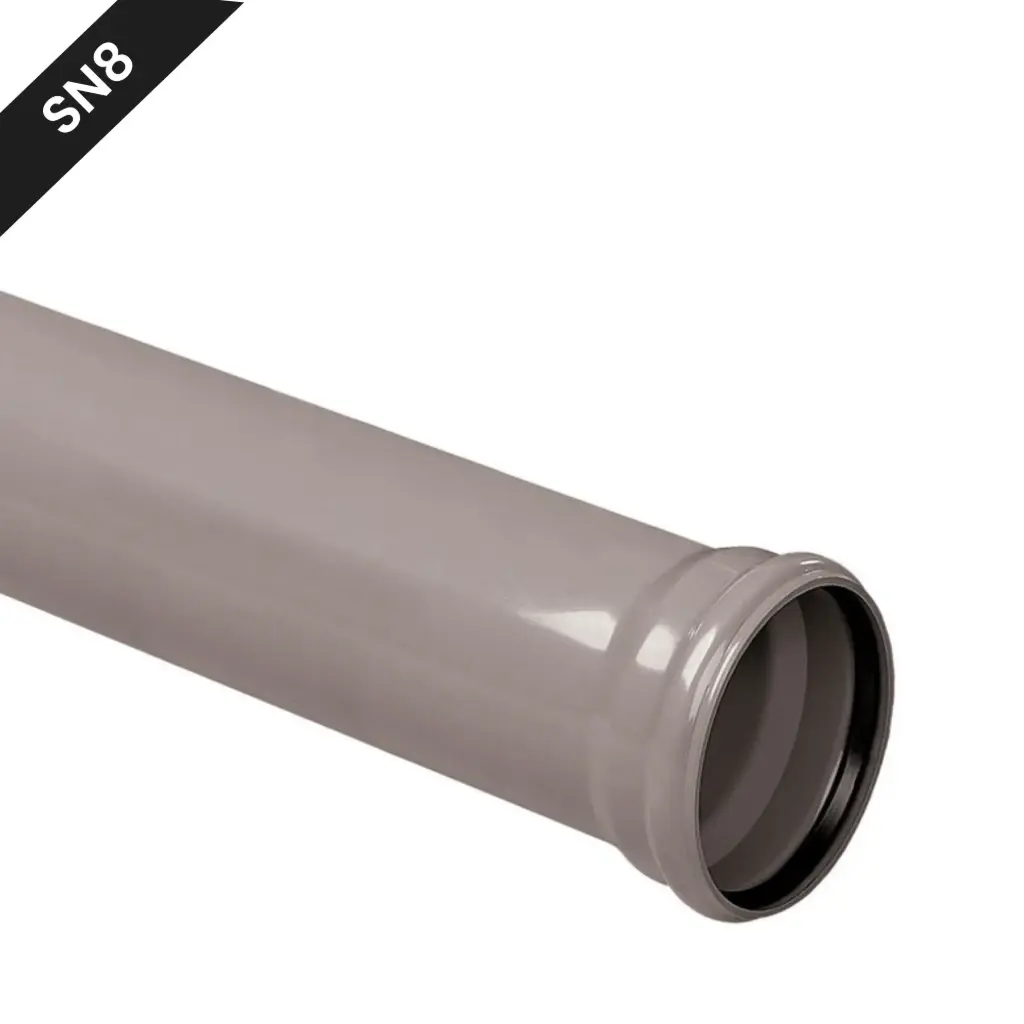 PVC buis dia 160 x 4,7 gemoft grijs benor SN8 l=5m (195m/pallet) 