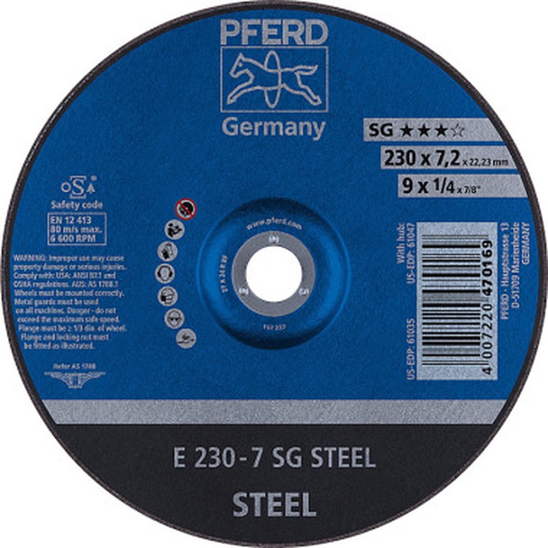 Disque à tronçonner dia 230-7 SG STEEL Pferd
