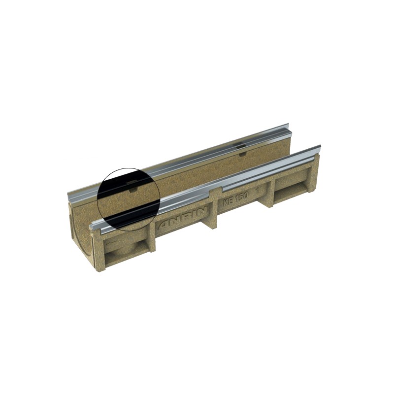 ANRIN KE 150 Rinne l=1m 0,10 H21,5 B22 mit Galvanokante ohne Gitterrost