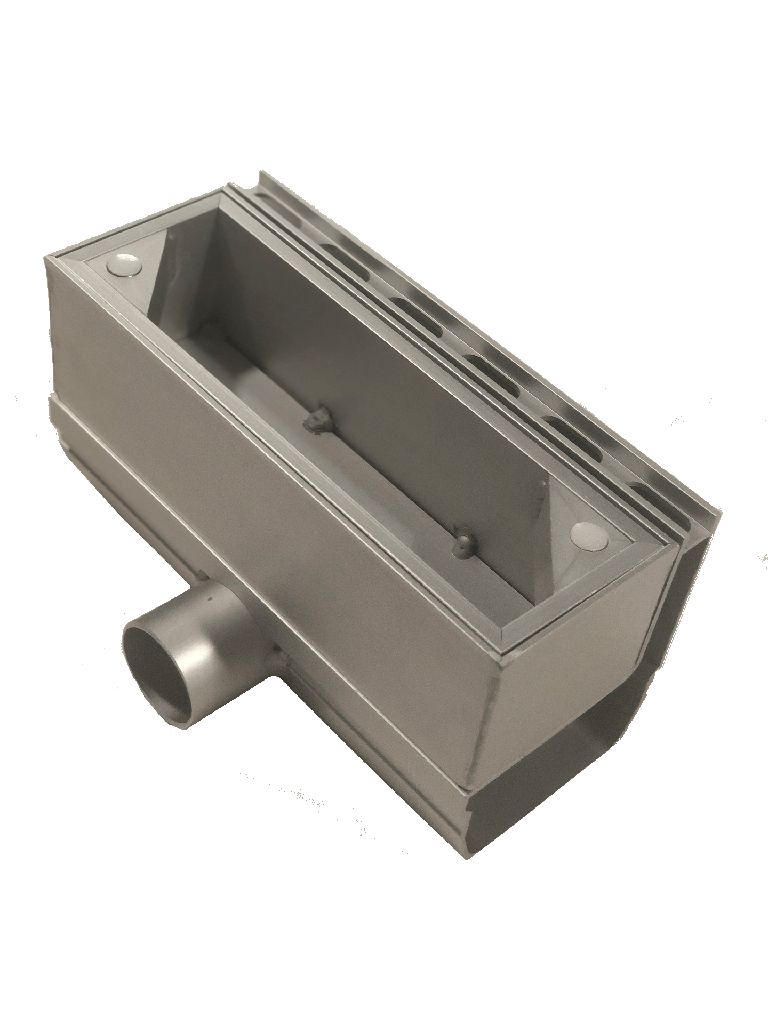 Aluminium afvoergeul met zijspleet 2cm toezichtluik zijuitlaat 50