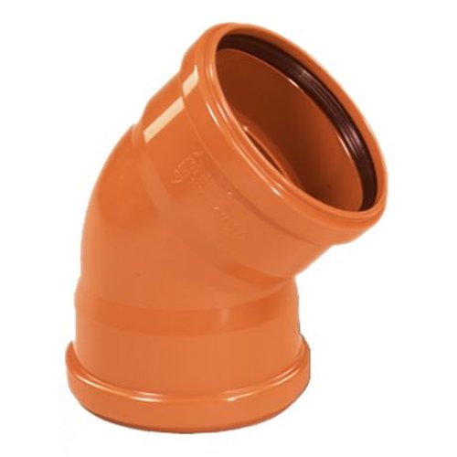 PVC-Bogen Ø 110 45° 2xM rot braun benor SN8