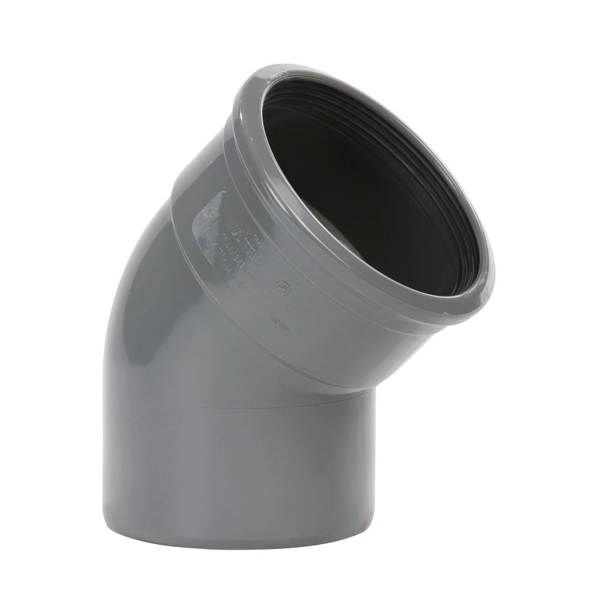 Kolanko PVC ø 110 45° MSp szare benor SN8