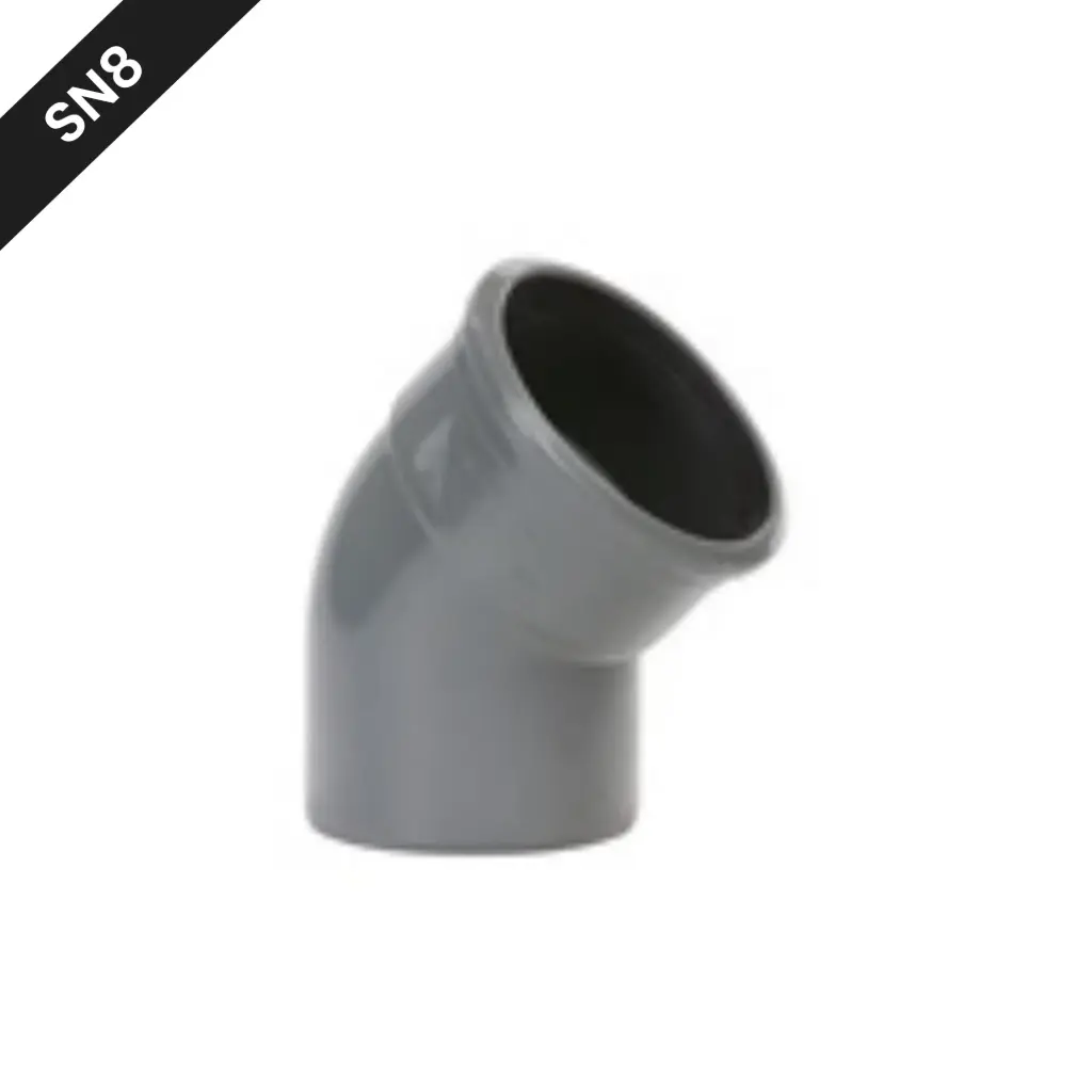 PVC straatriolering bocht dia 160 45° MSp grijs benor SN8 