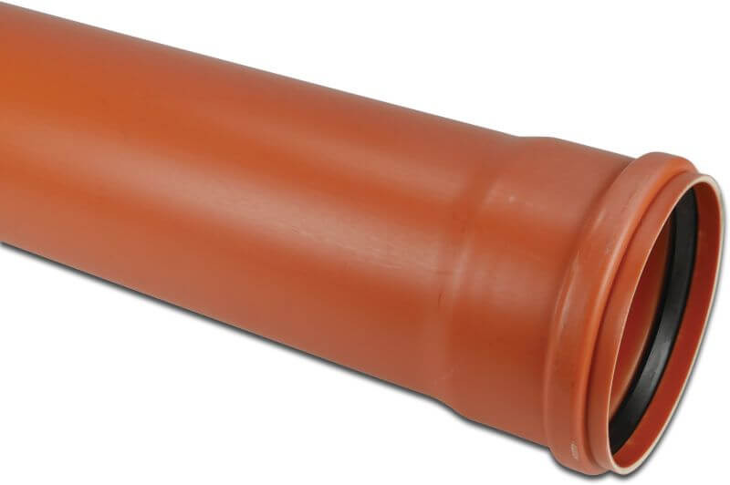 Tube PVC dia 125 x 3.2 bouffant rouge brun benor SN2/SN4 l=3m (204m/palette)