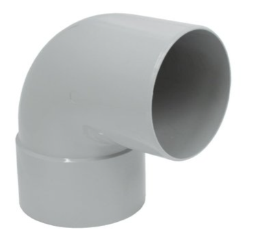 Coude PVC dia 100 87° Msp gris perle