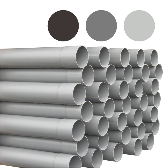 PVC-Regenwasserrohr Ø 100x1,5mm Klebemuffe hellgrau l=4m