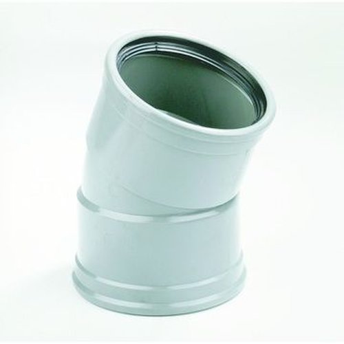 Kolanko PVC śr. 110 22° 2xM szare benor SN8