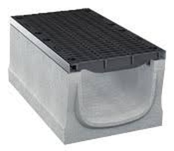 Afvoergeul beton + gietijzer rooster D400 l=1m zwaar (1000/260/300mm)