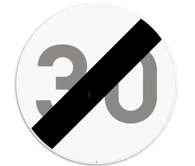 Verkehrszeichen C45 Ende der Geschwindigkeitsbegrenzung SB250 D700 HI WZ