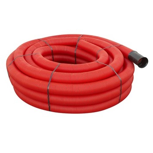Flexible cable tube with pull wire red dia 90 - 25m