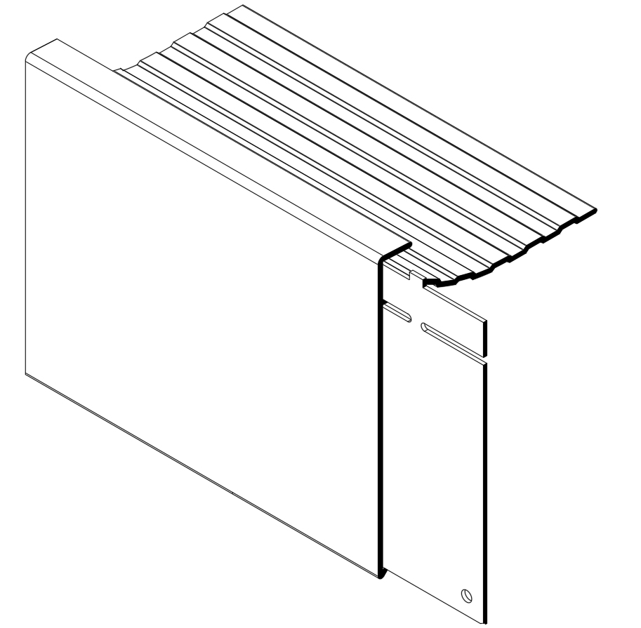 Aluminum roof edge connection clip standard 60mm annodized