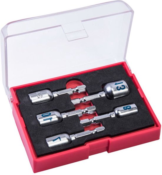 Bit-dopsleutels 7+8+10+13+3/8 box