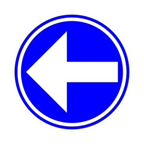 Traffic sign D1b Obligation left