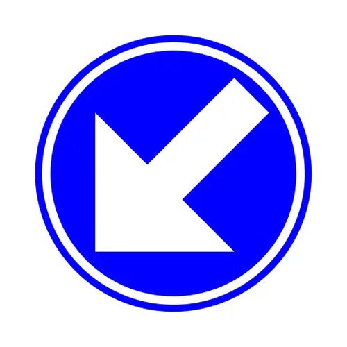 Panneau de signalisation D1c Gardez la gauche SB250 dia 700 HI WZ