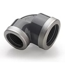 PVC pressure elbow 3/4" x 1/2" with stainless steel ring (90pcs/box)