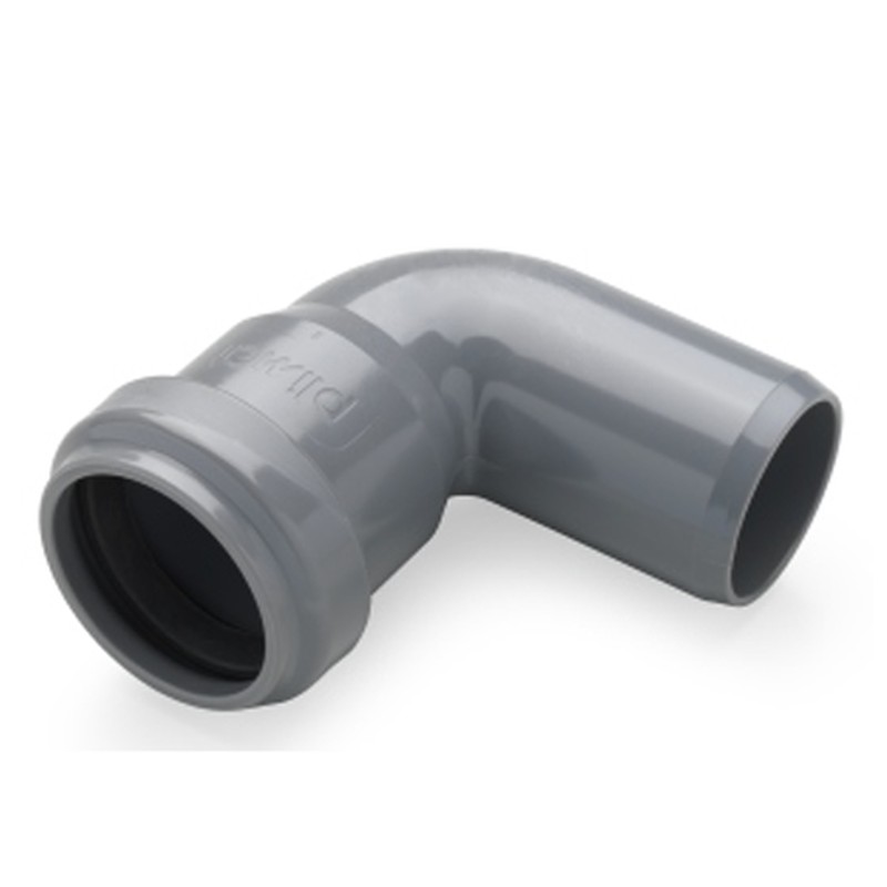 PVC bend dia 40 87° MSp gray san with rubbers