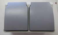 Surface-mounted socket double horiz. IP54 250V~, 16A