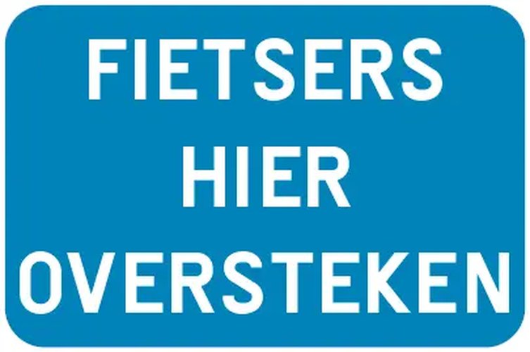 Znak drogowy "przejazd dla rowerzystów" 600/400 pole niebieski/szary