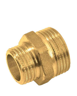 Messing verloopnippel 3/4" - 1/2" 