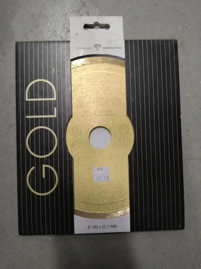 Diamond blade, 180 x 25.4 x 1.6 mm, for gold tiles
