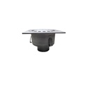 Siphon aus Edelstahl 30x30 L15 mit Korb H=116mm Vertikaler Abgang Ø 110mm