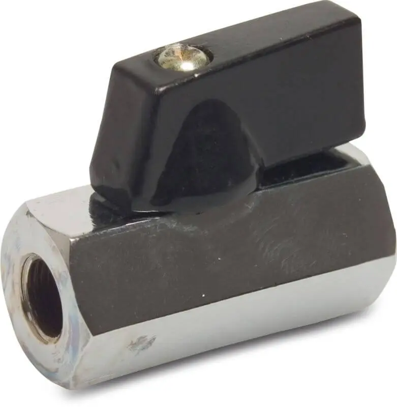 Mini-valve à bille Alpex T400 2xBI 1/4" (Z1) 15 bar rouge chromé