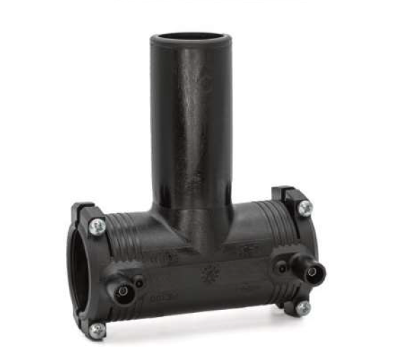 PE pressure electrofusion T-piece dia 200mm 90° SDR11 PN16