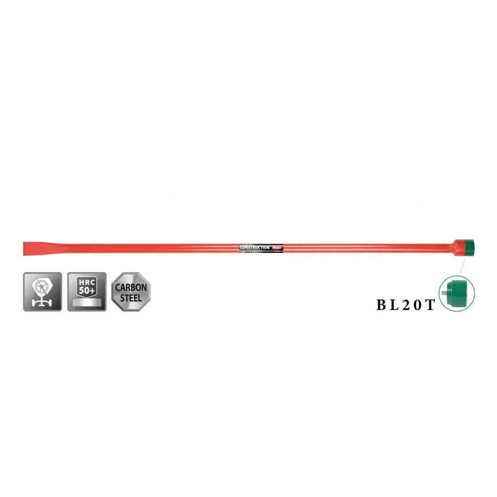 Levier avec bille et burin 1.25m + capuchon d'impact 50mm