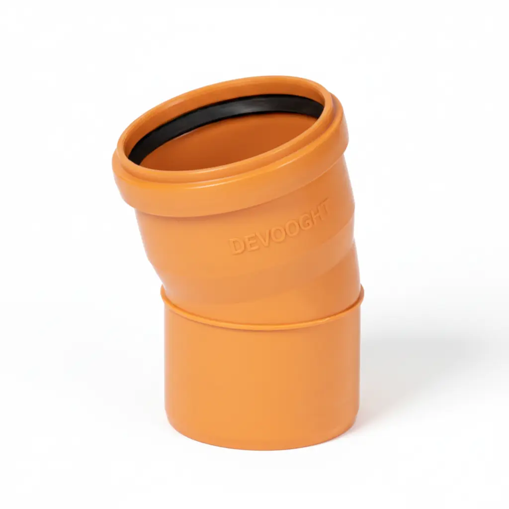 PP Courbe tuyau d'égout dia 200mm 15° Msp rouge brun benor SN8