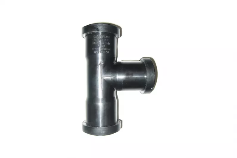 PP sanitary T-piece dia 110 87° 3xM