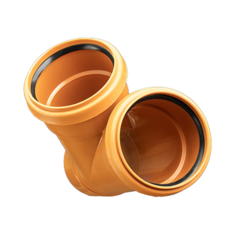 PP trójnik kanalizacyjny śr. 250mm 45° 2xMsp czerwono brązowy benor SN8