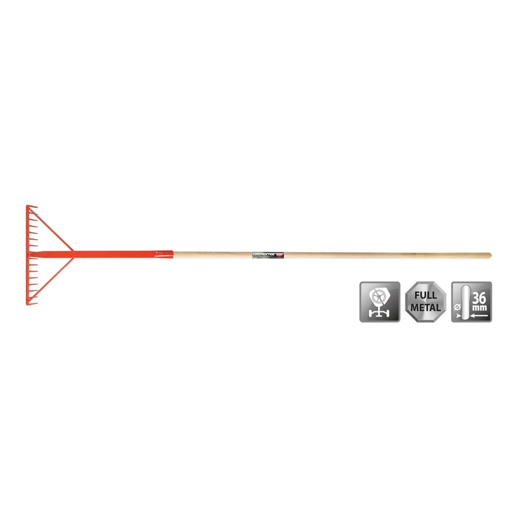 Rake asphalt rake polet 410mm / 16T with handle
