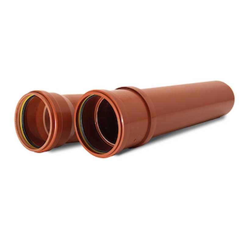 PP pipe sewage dia 110mm Gemoft red brown benor SN8 l=6m