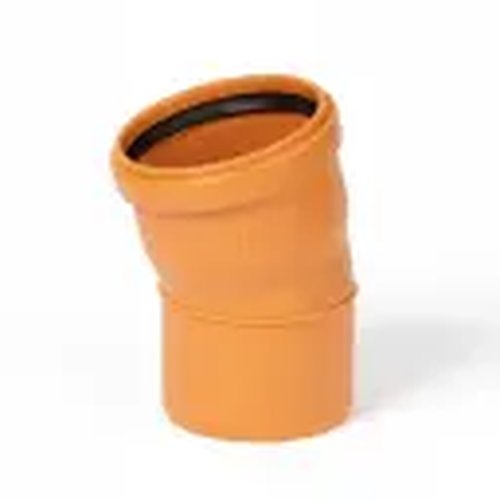 Coude PP tuyau d'égout dia 110mm 30° Msp rouge brun benor SN8