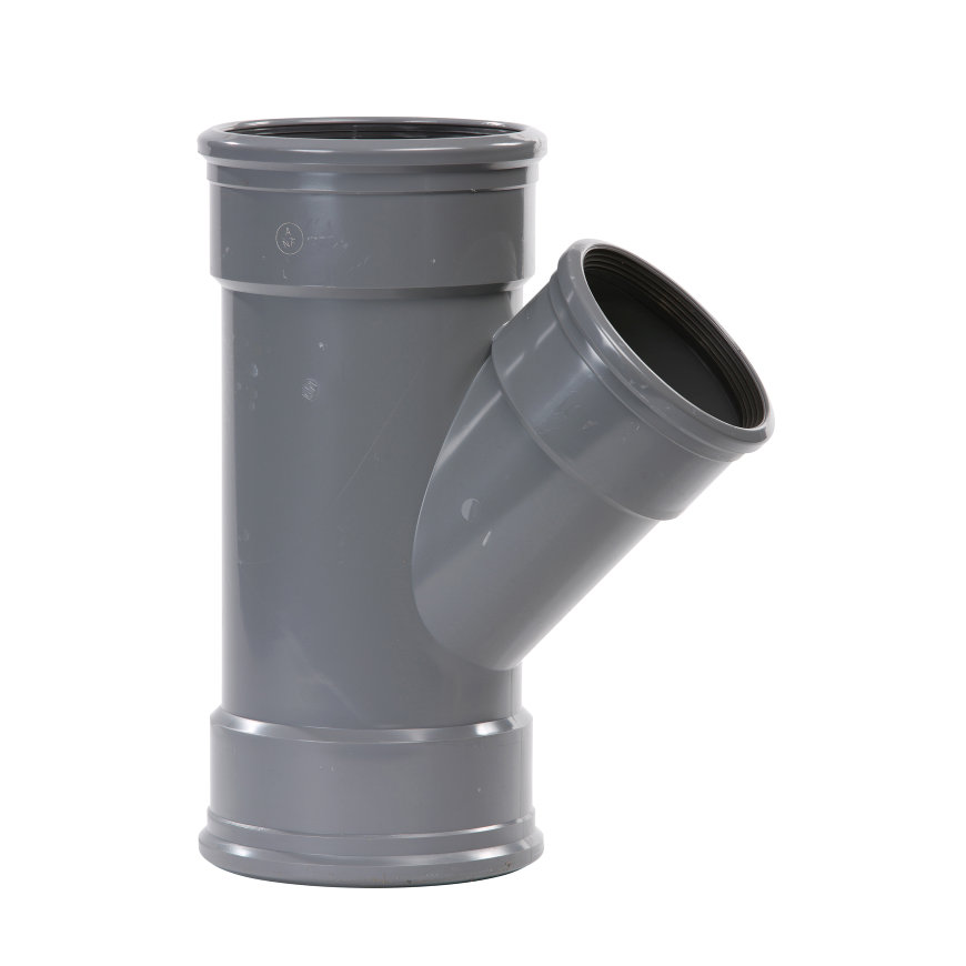 PVC rouge Pièce en T 250/160 45° 3xM gris benor SN4