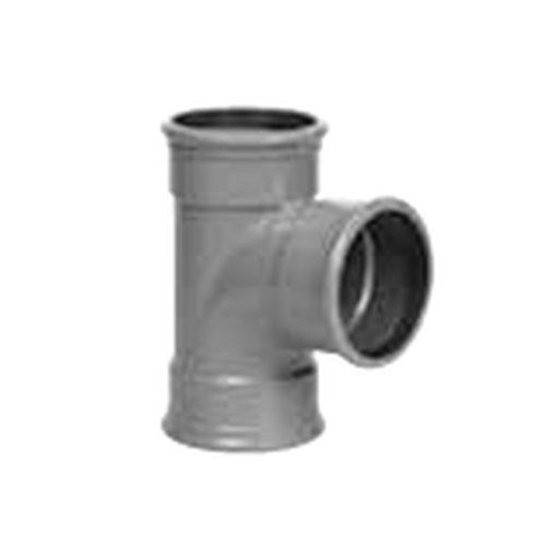 PVC red T-piece 125/110 87° 3xM gray benor SN4