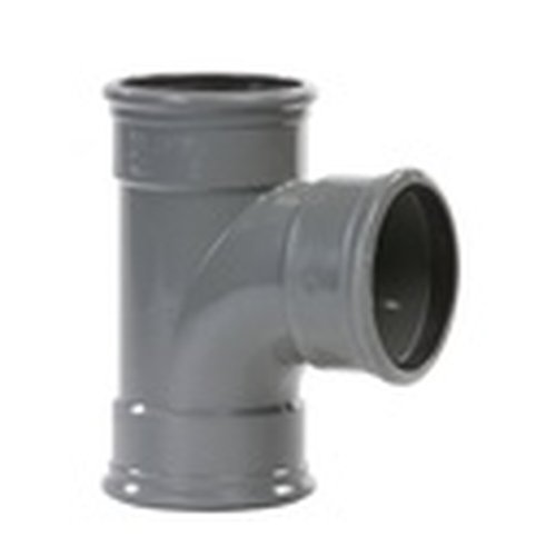PVC T-stuk dia 400 87° 3xM grijs benor SN4