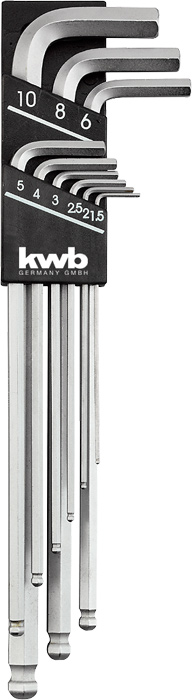 Zestaw kluczy 6-kątnych KWB głowica kulowa 9 szt