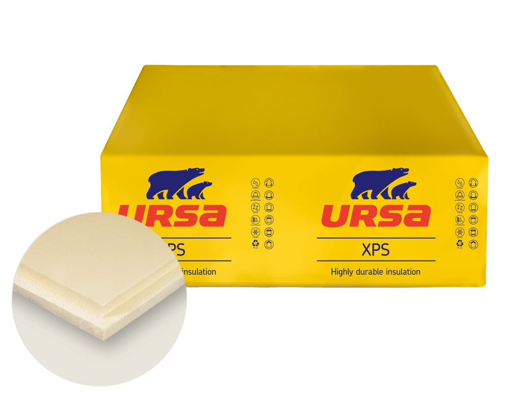 XPS 10 cm "Ursafoam" N-VII-L 700kpa 1.25x0.6m (3.00m²/pak) R=2.85 (op bestelling)