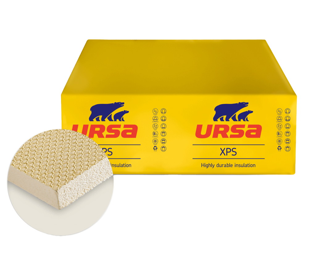 XPS 6 cm 'Ursafoam' PZI gaufré 1.25x0.6m (5.25m²/paquet) R=2.8