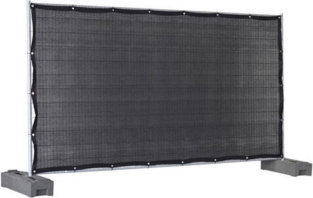 Yard fence tarp 1.76 x 3.44 black air penetration (with rings 10mm every 50cm) 150g/m²