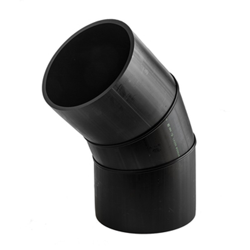 PE pressure segmented bend dia 225mm 45° SDR17 PN10