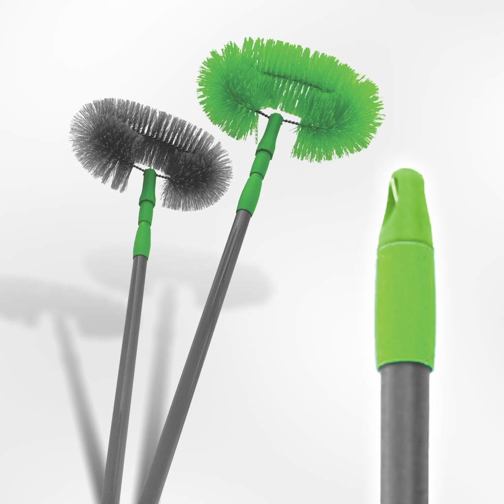 Ragebol en PVC vert/gris, manche télescopique de 1,5 m