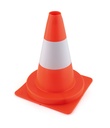 Orange fluorescent cone 30 cm with white painted strip