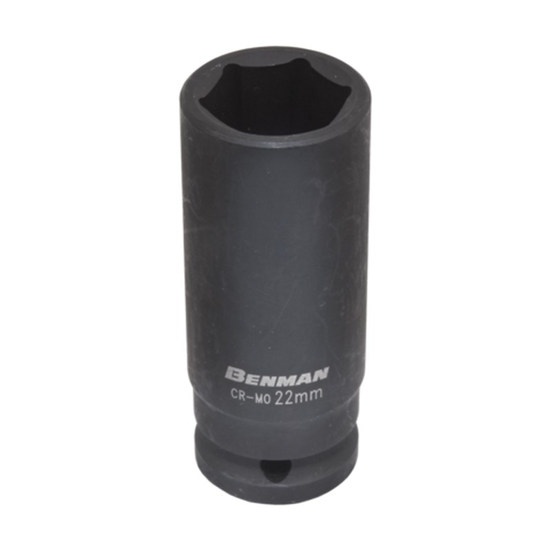 Dopsleutel 1/2" x 15mm impact zwart (lang) l=78mm BENMAN 