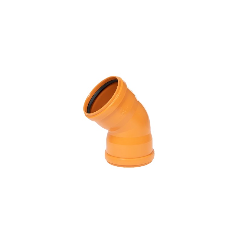 PP Tube d'égout en coin dia 125mm 45° 2xM rouge brun benor SN8